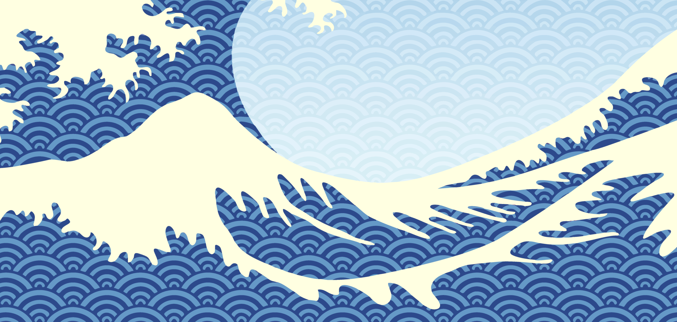Fondo Ola Marina estilo japonés